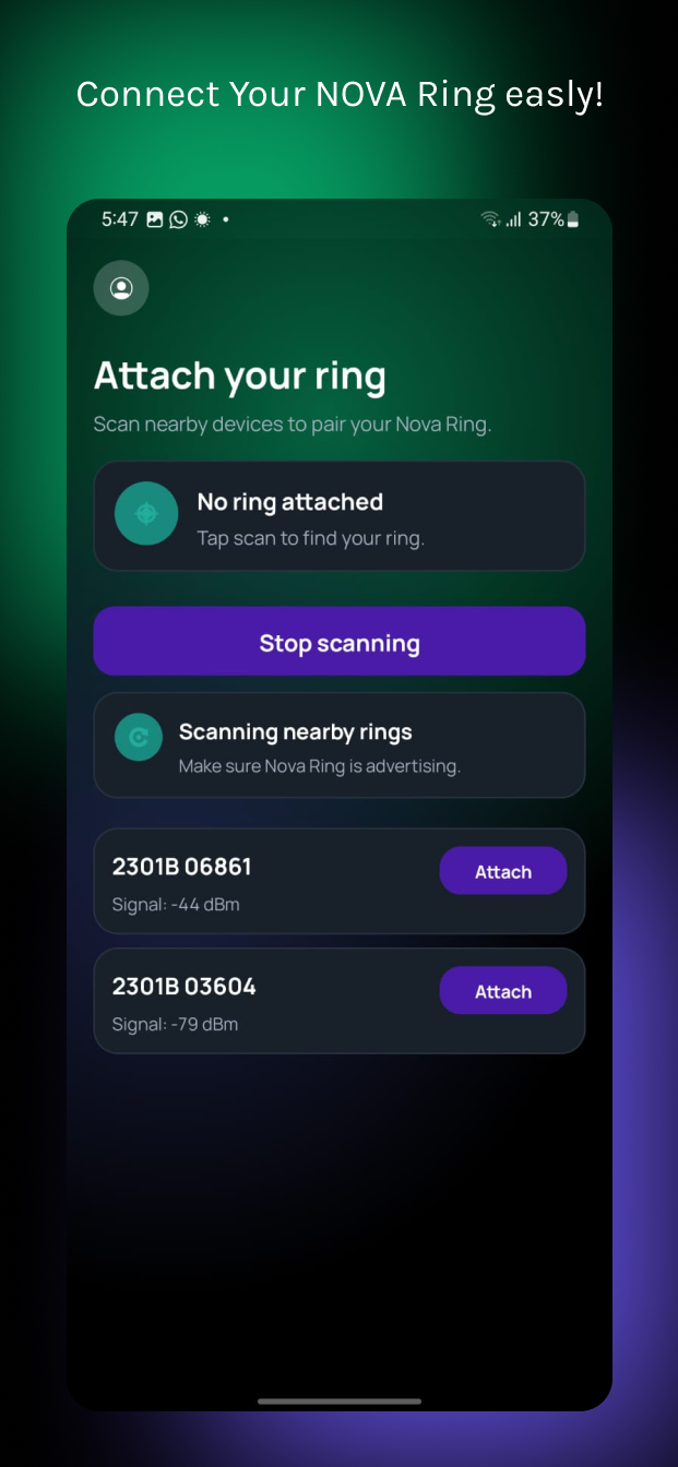 Find My Ring screen